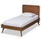 Baxton Studio Leola Mid-Century Modern Transitional Walnut Brown Finished Wood Twin Size Platform Bed 187-11163-11159-Zoro - alternate 1